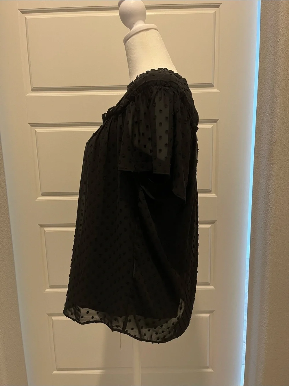J. Crew sheer polka dot blouse
